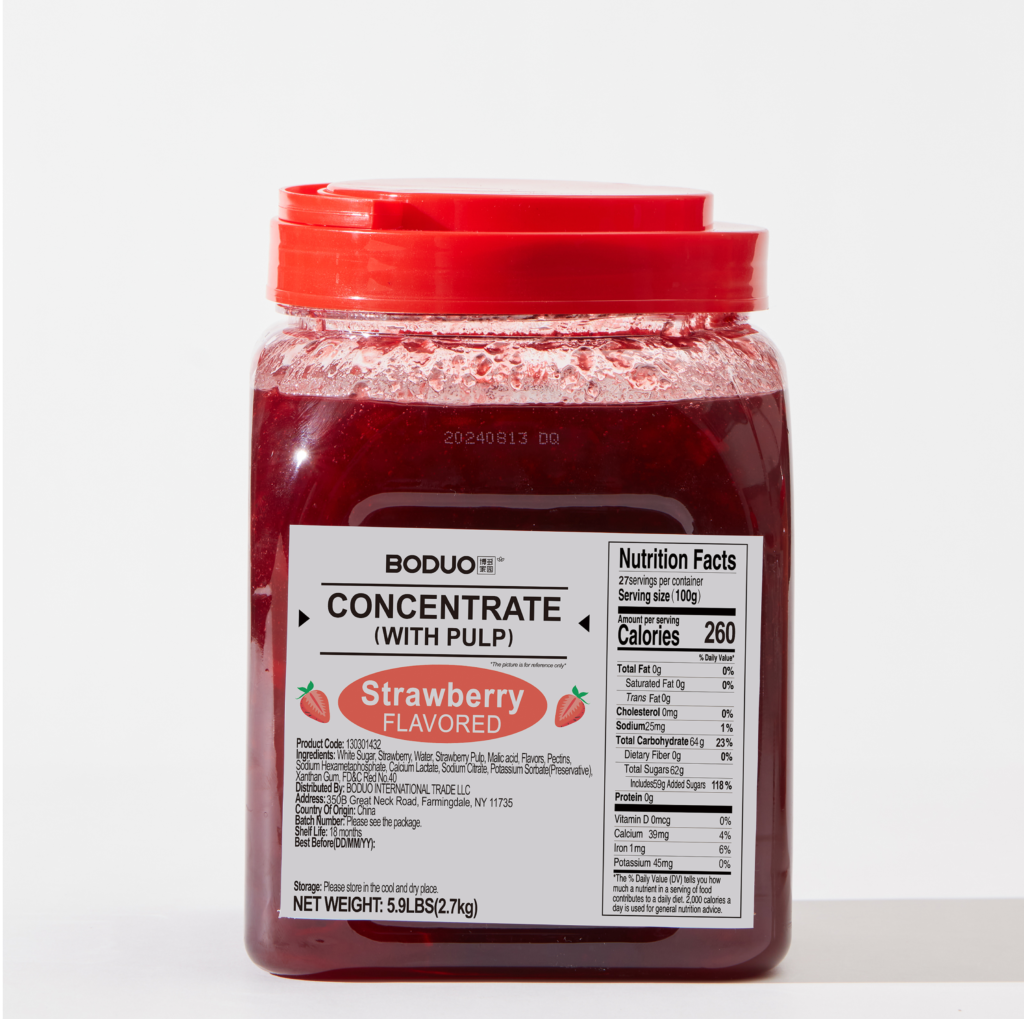 Strawberry Flavored Concentrate (With Pulp) 草莓果味醬 | 6 lbs × 6 buckets / Carton