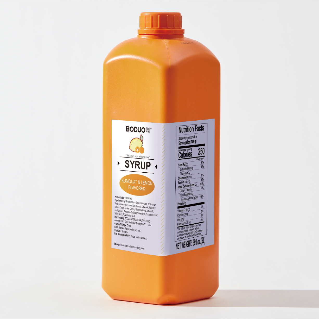 Kumquat & Lemon Syrup 金桔柠檬糖浆 | 6 lbs × 8 bottles / Carton