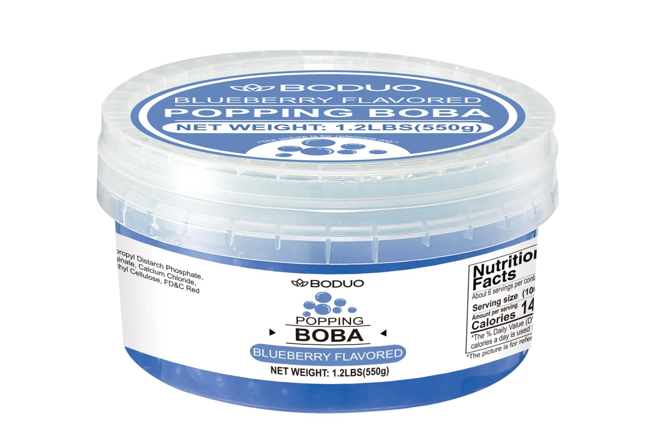 Blueberry Flavored Popping Boba 550g 蓝莓风味球型果味酱 | 550g x 24 / CTN