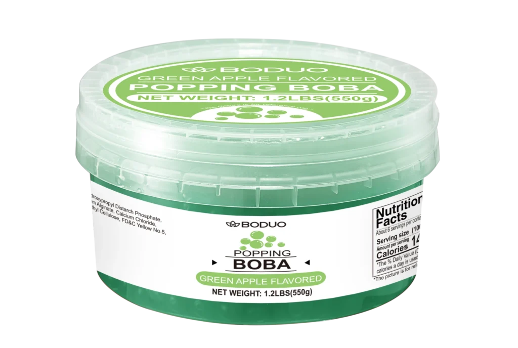 Green Apple Flavored Popping Boba 550g 青苹果风味球型果味酱 | 550g x 24 /CTN