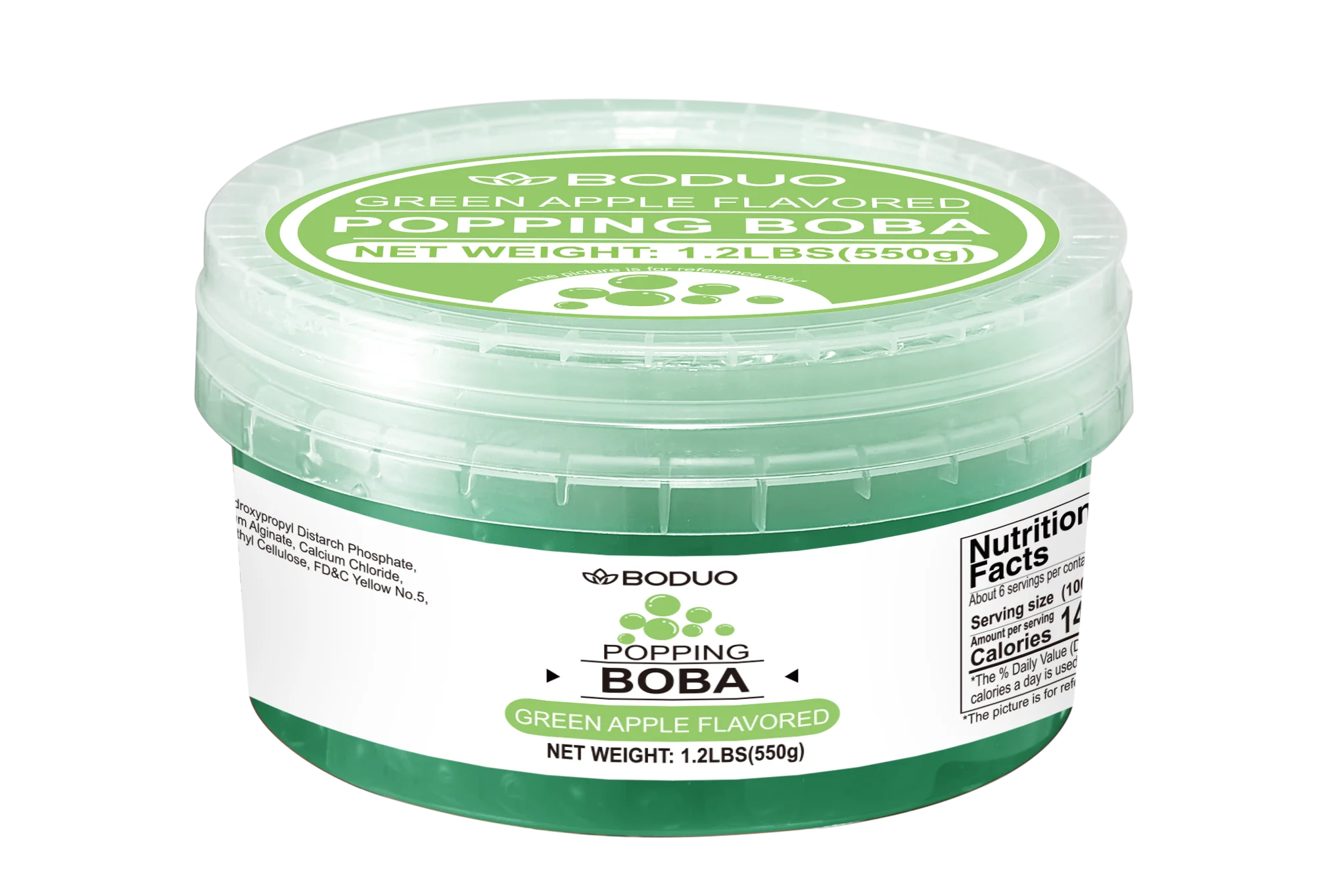 Green Apple Flavored Popping Boba 550g 青苹果风味球型果味酱 | 550g x 24 /CTN