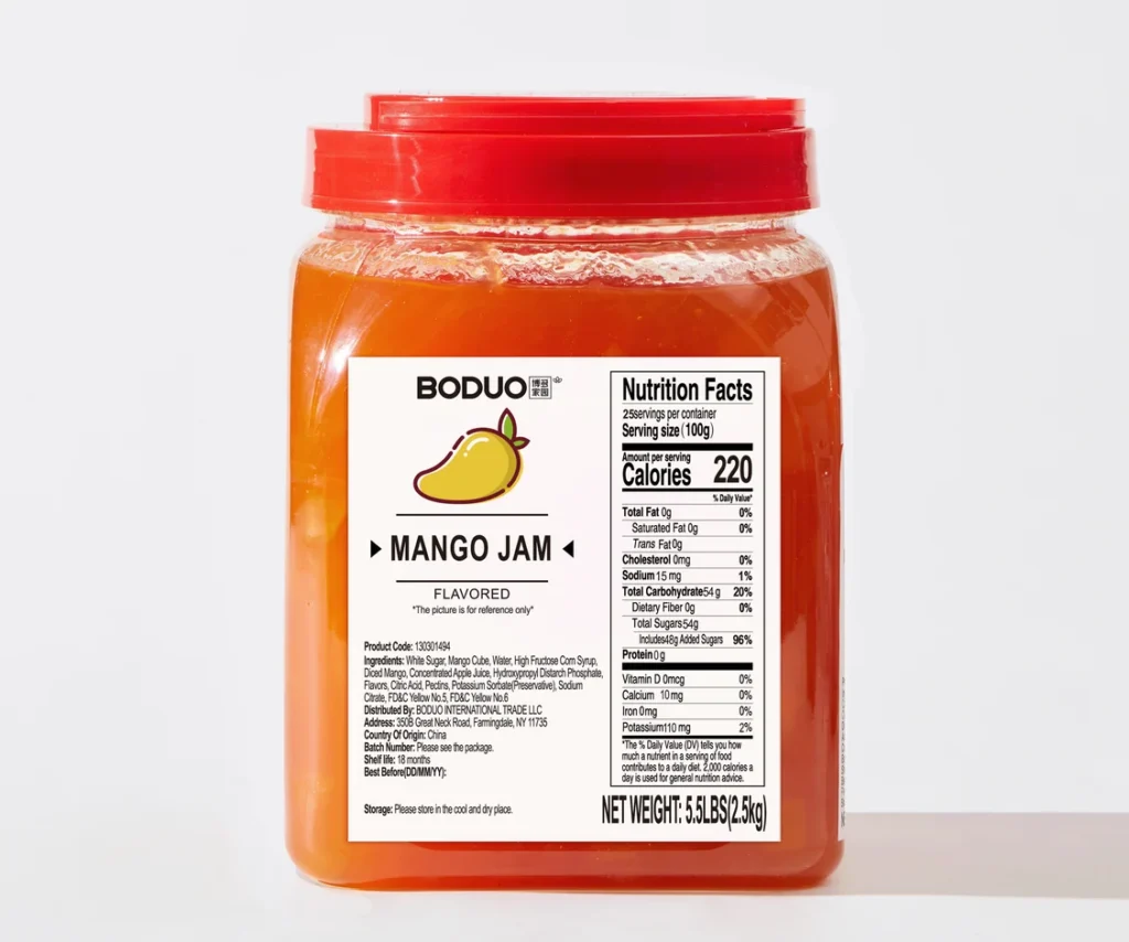 Mango Flavored Concentrate (With Pulp) No. 2 芒果果酱 | 6.6 lbs × 6 buckets / Carton