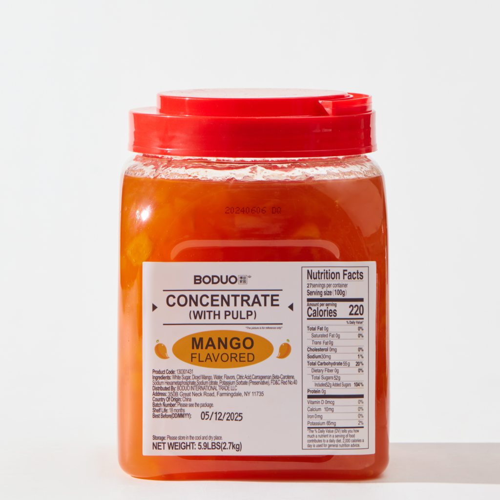 Mango Flavored Concentrate (With Pulp) 芒果果酱 | 5.9 lbs × 6 buckets / Carton