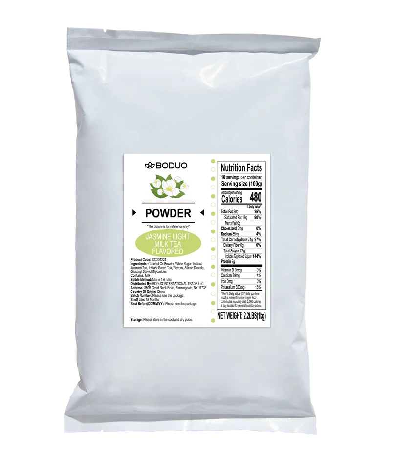 Jasmine Light Milk Tea Flavored Powder 茉莉轻乳茶固体风味饮料三合一 | 1 kg × 20