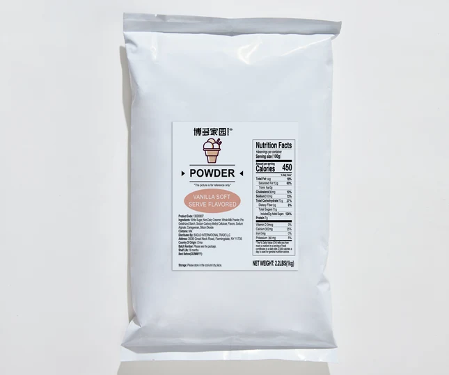 Vanilla Flavored Soft Serve Powder 香草软冰味粉固体饮料 | 2.2 lbs × 20 bags / Carton